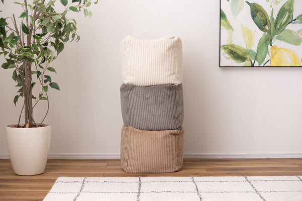 ファブリック ミニビーズクッション 幅30×奥行30×高さ30cm 日用品 ダブル 完成品 組立不要