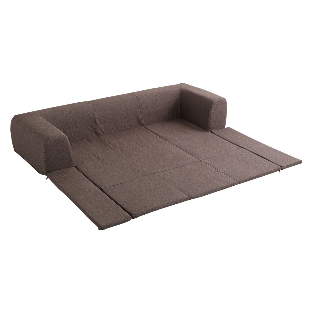 フロアマット付きソファMサイズ(幅200cm)お家で洗えるカバーリングタイプ 74×74×71cm