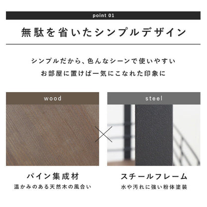 ラック ラック-KR-キャスター 40.5×20×77cm リビング収納 キャスター付き 完成品