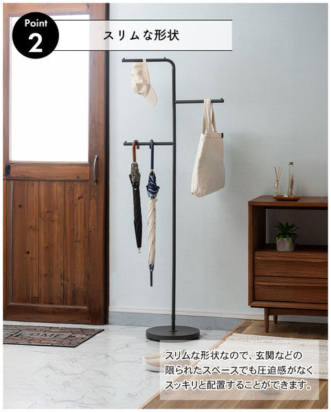 ハンガー 幅59×奥行30×高さ159.5cm 衣類収納 省スペース スリム 薄型 ダークグレー