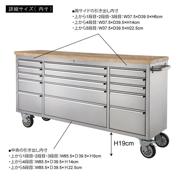 ストレージ ツールキャビネット 幅199×奥行49×高さ95cm リビング収納 天板W184×D49