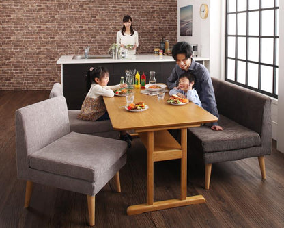 ソファ ファミリー向け 棚付き ソファダイニングセット Colta コルタ 3点セット W120