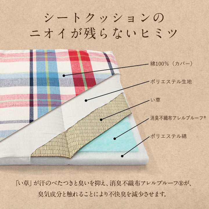 中身い草のシート 40×40 40X40 40×40cm 日用品 抗菌 消臭 クッション シート