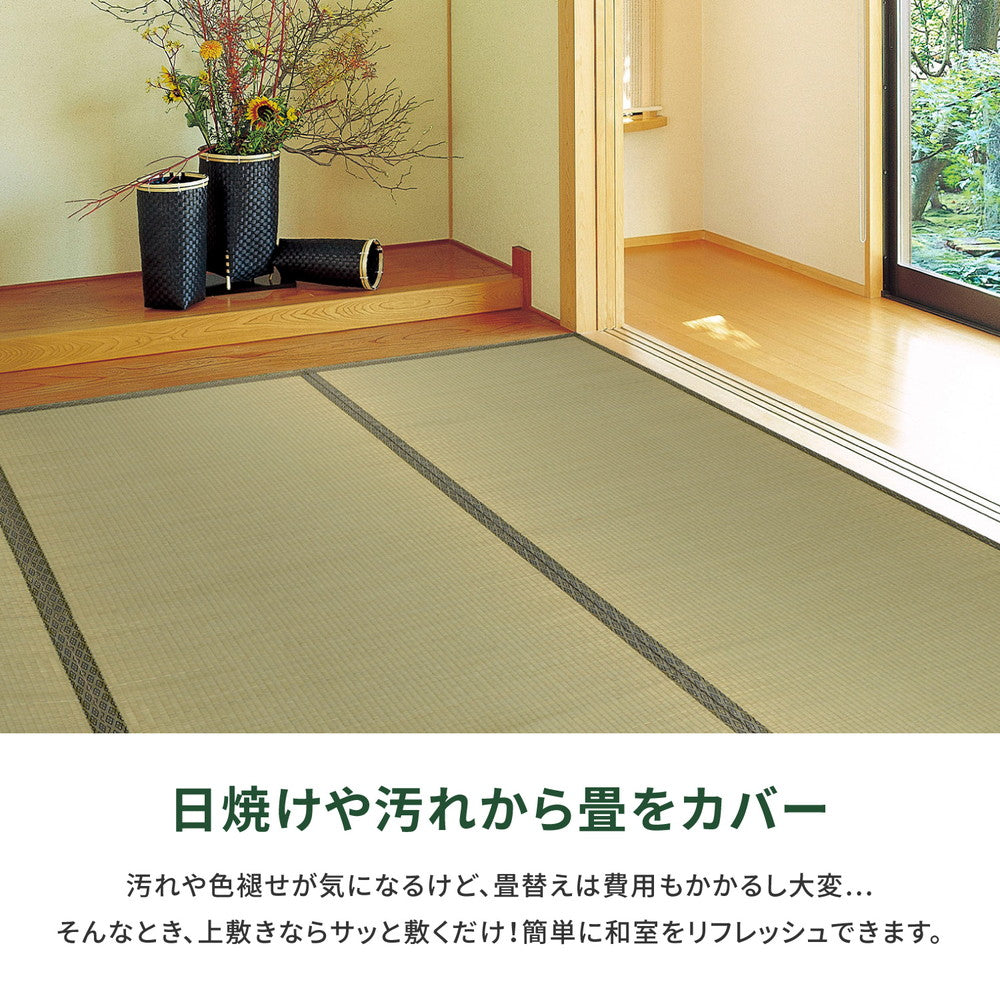 ラグ カーペット 江戸間 い草カーペット 柳川 やながわ 1帖 87×174 ラグマット 絨毯 消臭