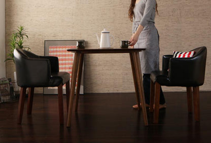 ダイニングセット ラウンドチェア×レザー カフェスタイルダイニング Patrie パトリ W75