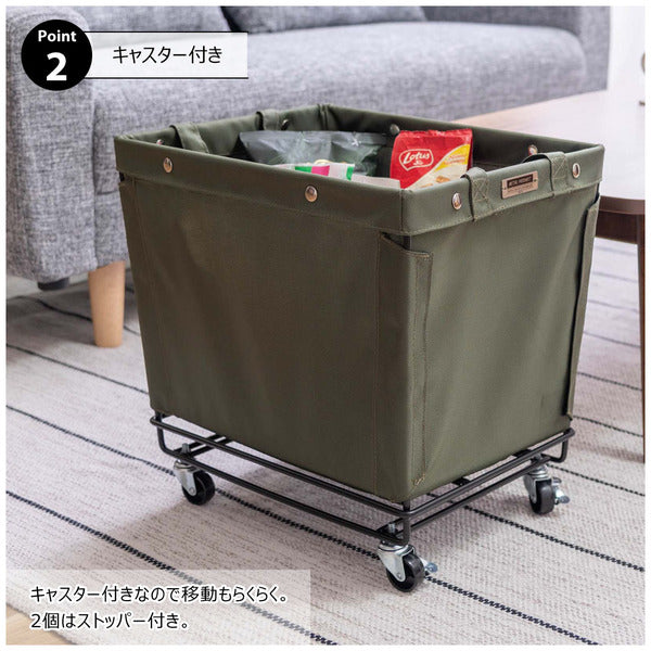ストレージ バスケットワゴン 幅33×奥行43×高さ42cm リビング収納 キャスター付き ワゴン
