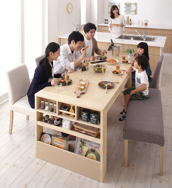 ダイニングセット 無段階に広がる スライド伸縮テーブル Magie+ マージィプラス シンプルタイプ
