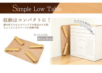 テーブル 折れ脚テーブル-VT-コンパクト収納 105×75×32cm リビングテーブル 折りたたみ