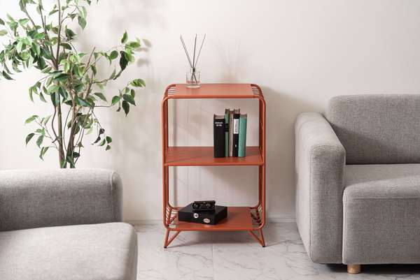 ストレージ シェルフ 幅47.5×奥行36.5×高さ73cm リビング収納 3段 完成品 組立不要