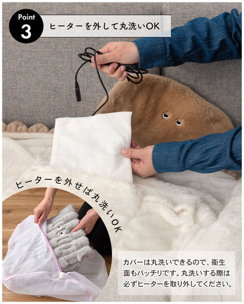 USBブランケット 幅100×奥行70×高さ2cm 寝具 日用品 完成品 組立不要 ベージュ グレー