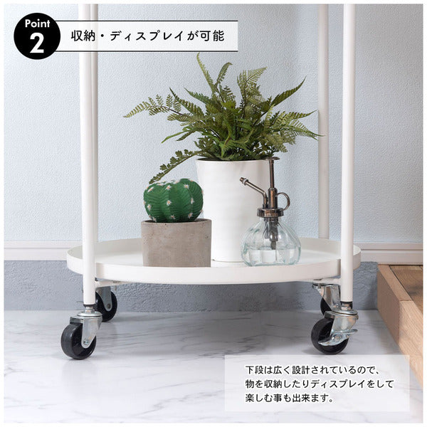サイドテーブル 幅47.5×奥行47.5×高さ59cm キャスター付き 北欧 ブラック グレー トレ