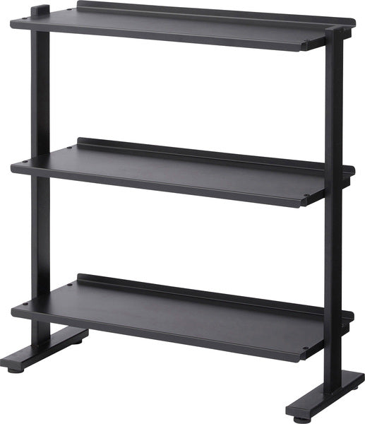 ストレージ 2WAYラック3D 幅80.5×奥行31×高さ85.5cm リビング収納 3段 ブラック