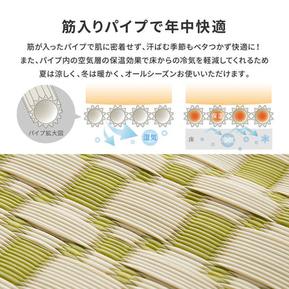 ラグ カーペット 江戸間 洗えるい草風カーペット ルイス 2帖 174×174 ラグマット 絨毯