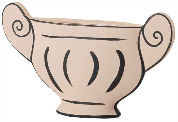 フラワーベース 幅29×奥行5.5×高さ16.5cm ベースオブジェ 完成品 組立不要 ベージュ