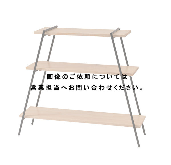 ストレージ アイアンレッグラック 3段 幅90×奥行27.5×高さ79cm リビング収納 ブラック