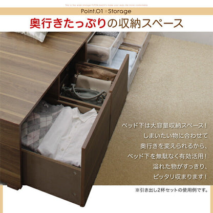 マットレス シングル 布団で寝られる大容量収納ベッド Semper センペール 引き出しなし 敷布団