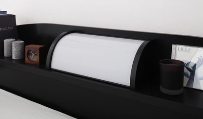 マットレス シングル 照明・棚付きフロアベッド ROSSO ロッソ ボンネルコイルマットレス付き
