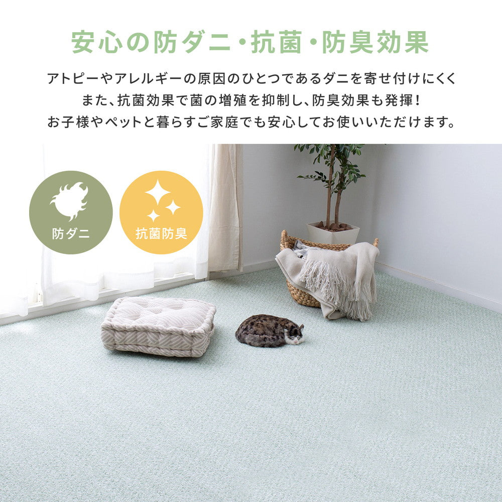 ラグ カーペット 江戸間 防炎・撥水付き国産高機能カーペット 3帖 176×261 ラグマット 絨毯
