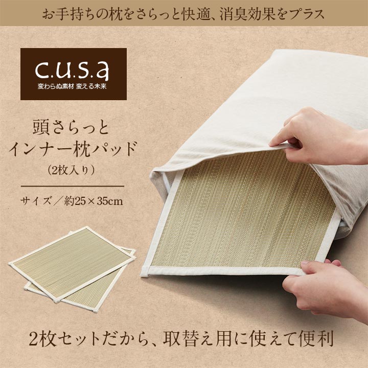 頭さらっとインナー枕パッド2枚 25X35 25×35cm 日用品 抗菌 消臭 枕 寝具