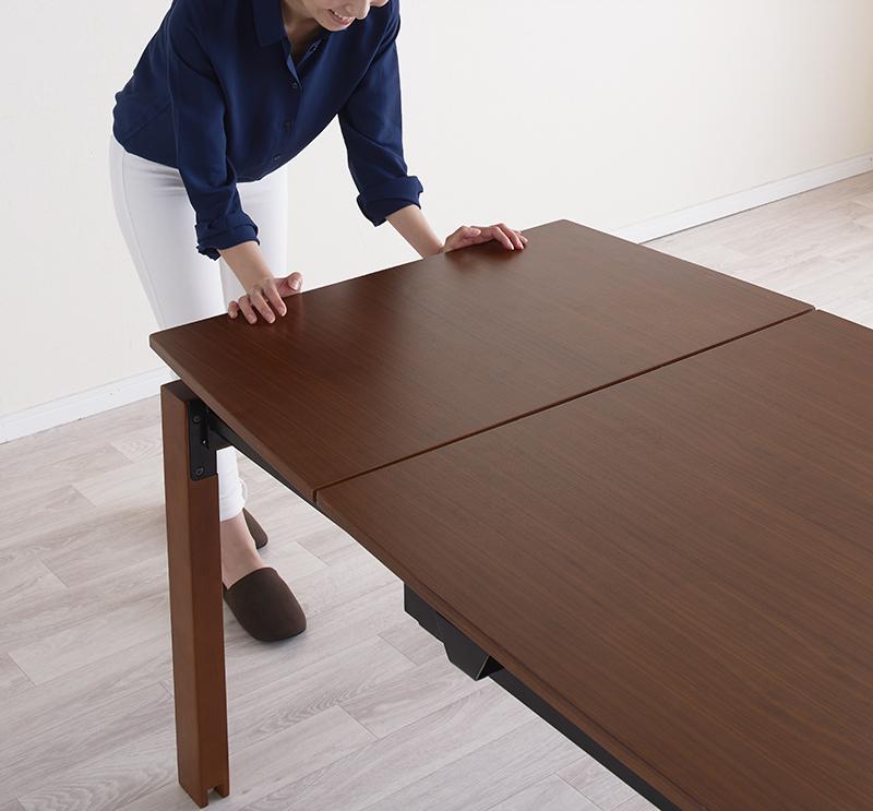 ダイニングセット 天然木ウォールナット材 デザイン伸縮ダイニングセット 伸縮 100026416