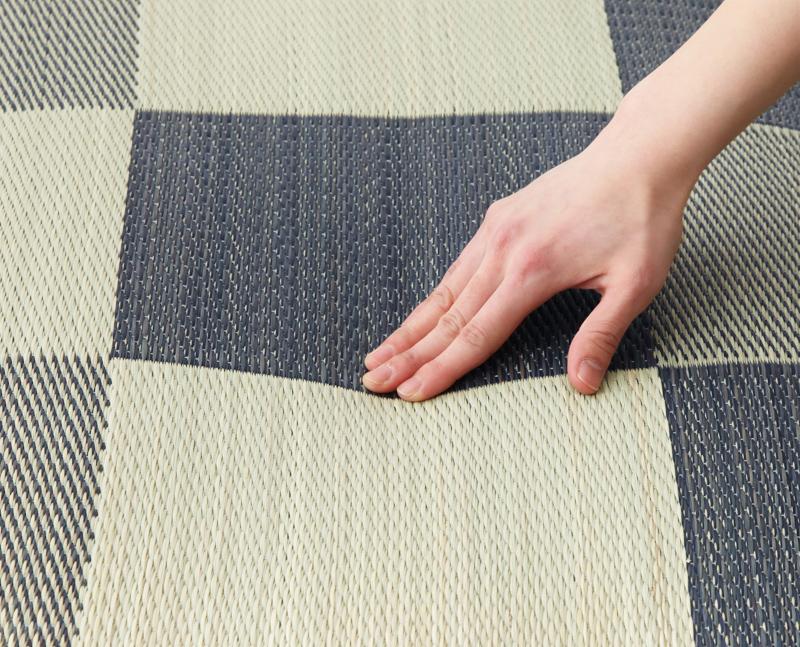 ラグ 厚みが選べる3タイプ 純国産ブロック柄い草ラグ casule カジュール ウレタン6mm 絨毯