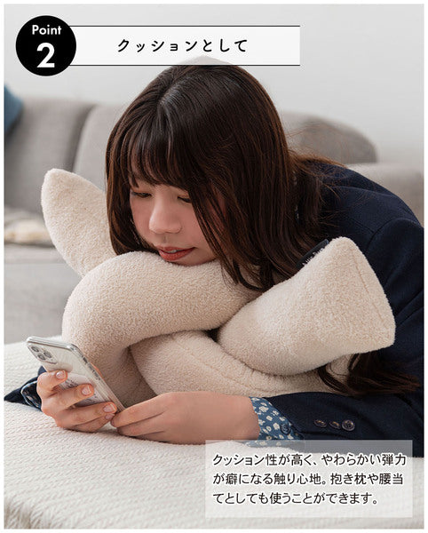 もちもちロープクッション 幅60×奥行29.5×高さ21cm 日用品 完成品 組立不要 北欧 ブルー