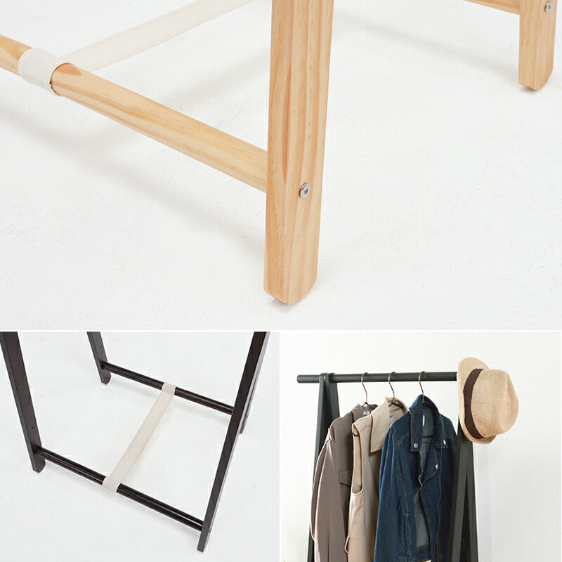 ハンガーラック ハンガーラック-MHR-天然木 80×47×150cm 衣類収納 折りたたみ 全3色