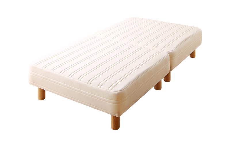 マットレス シングル ショート丈分割式 脚付きマットレスベッド 国産ポケット マットレスベッド