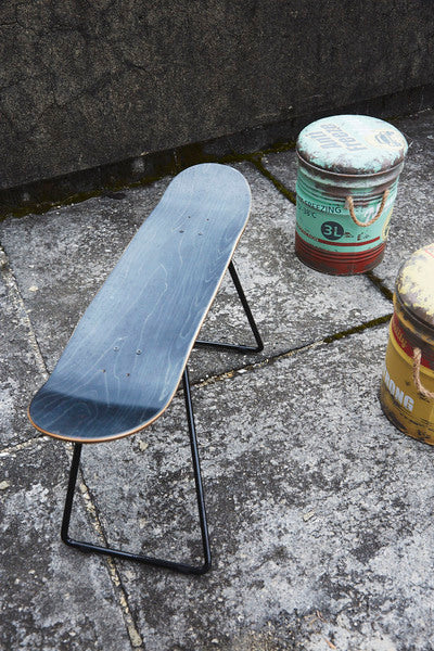 スケートボードスツール 幅81×奥行31×高さ50cm スツール オットマン 腰掛け 完成品 ブルー