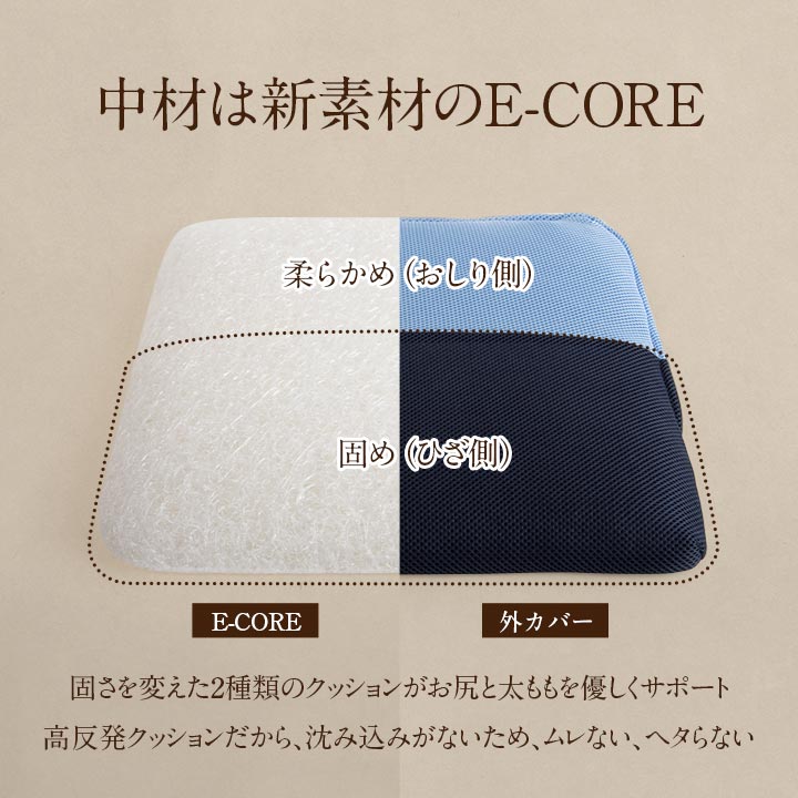 お尻さらっと体圧分散クッション 40X40 40×40cm 日用品 通気性 クッション 骨盤を立てて