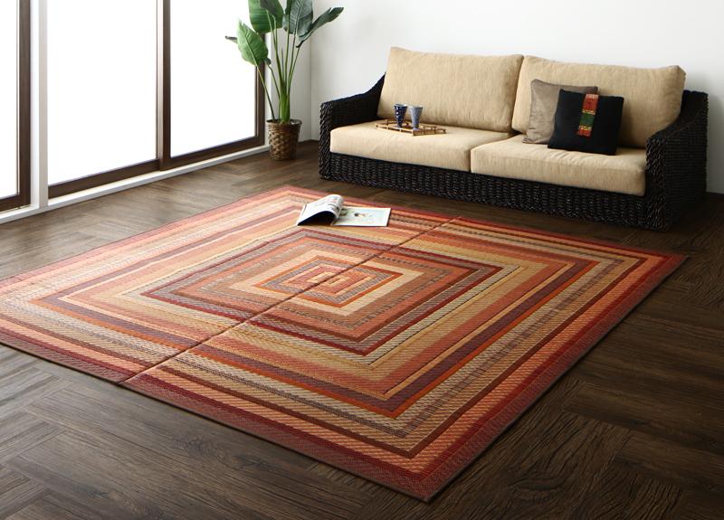 ラグ 純国産ラインデザインい草ラグ ludima ルディマ 裏地なし 140×200cm ラグマット