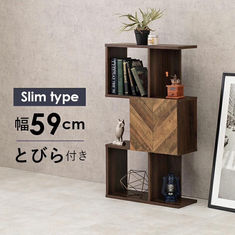 ラック 扉付きオープンラック-RCC 3段タイプ スリムタイプ 59×25.5×107.5cm 3段