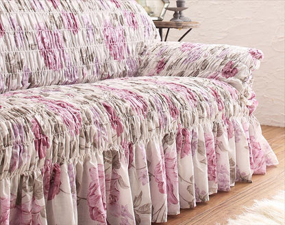 ソファー イタリア製 花柄シャーリングソファカバー Rosessa ロゼッサ 1P 伸縮