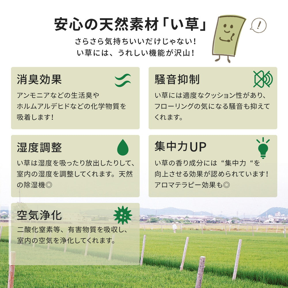 ラグ カーペット 江戸間 国産い草カーペット 琥珀 1帖 87×174 ラグマット 絨毯 消臭