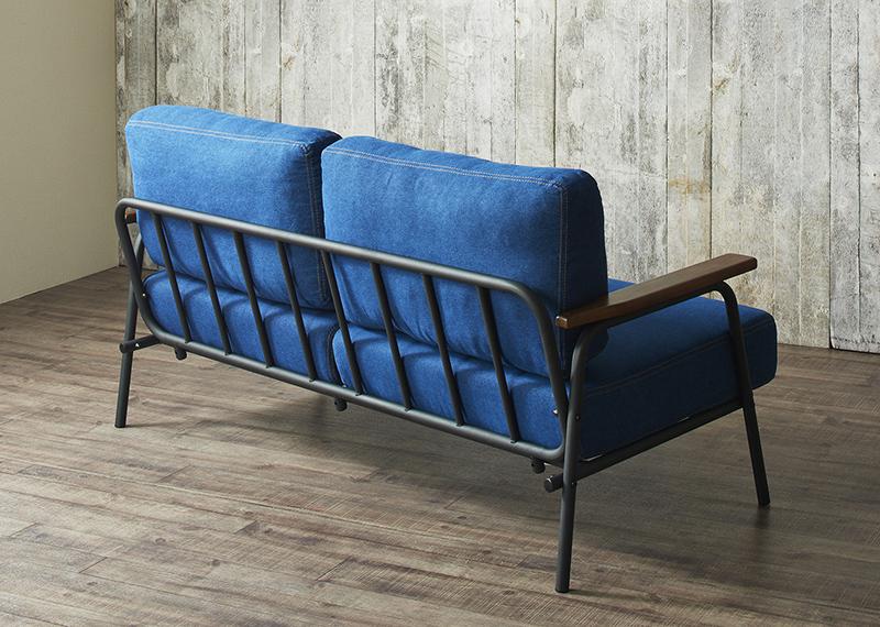 ソファー ヴィンテージスチールソファ Lautner ロートネル レザー 2.5P レザ