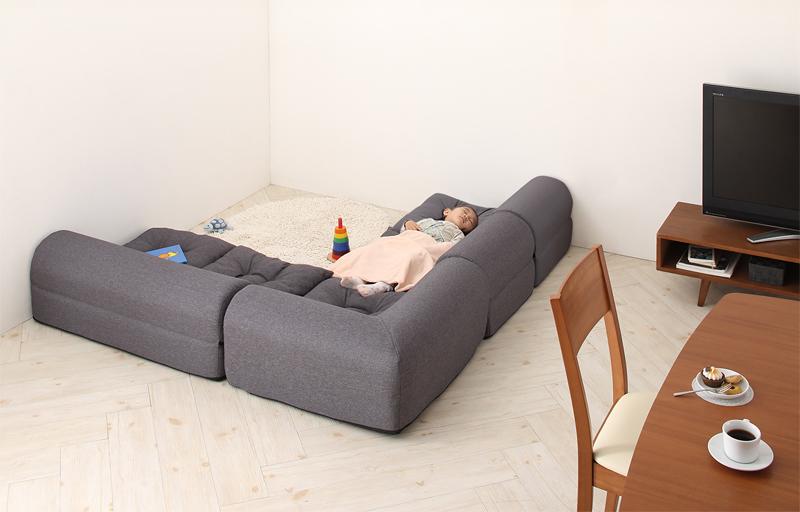 ソファー フロアコーナーソファ Populs ポプルス 1P ローソファー フロアソファー