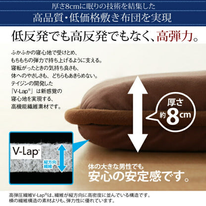 布団 シングル テイジン V-Lap使用 日本製 体圧分散で腰にやさしい 日用品 折りたたみ 高反発
