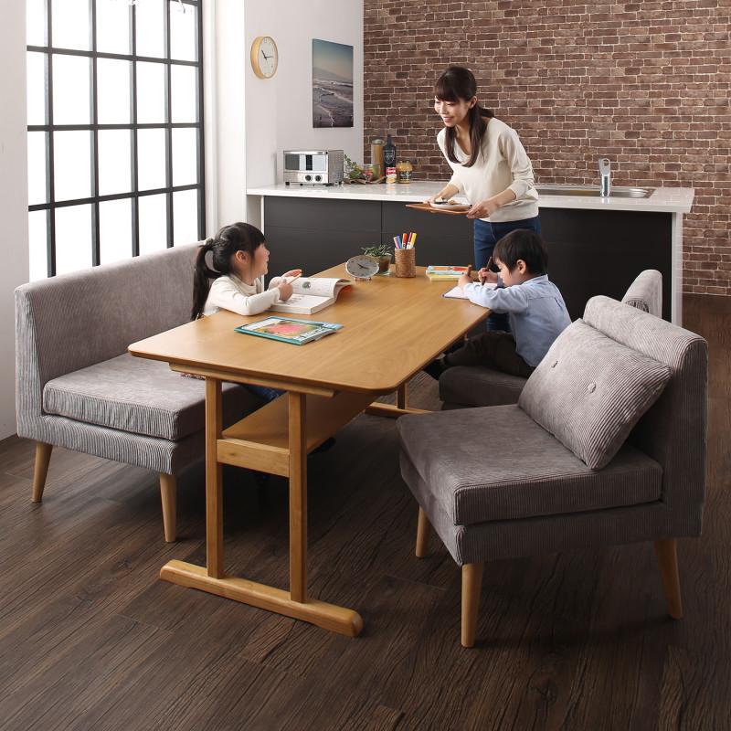 ソファ ファミリー向け 棚付き ソファダイニングセット Colta コルタ 3点セット W120