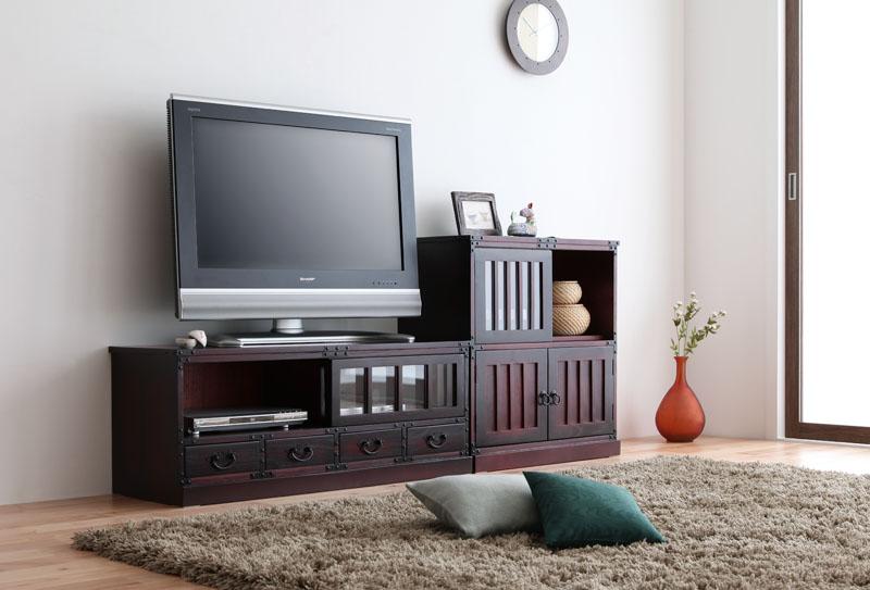 テレビ台 民芸調家具シリーズ ローボード スタンド TVボード AVボード テレビボード 完成品