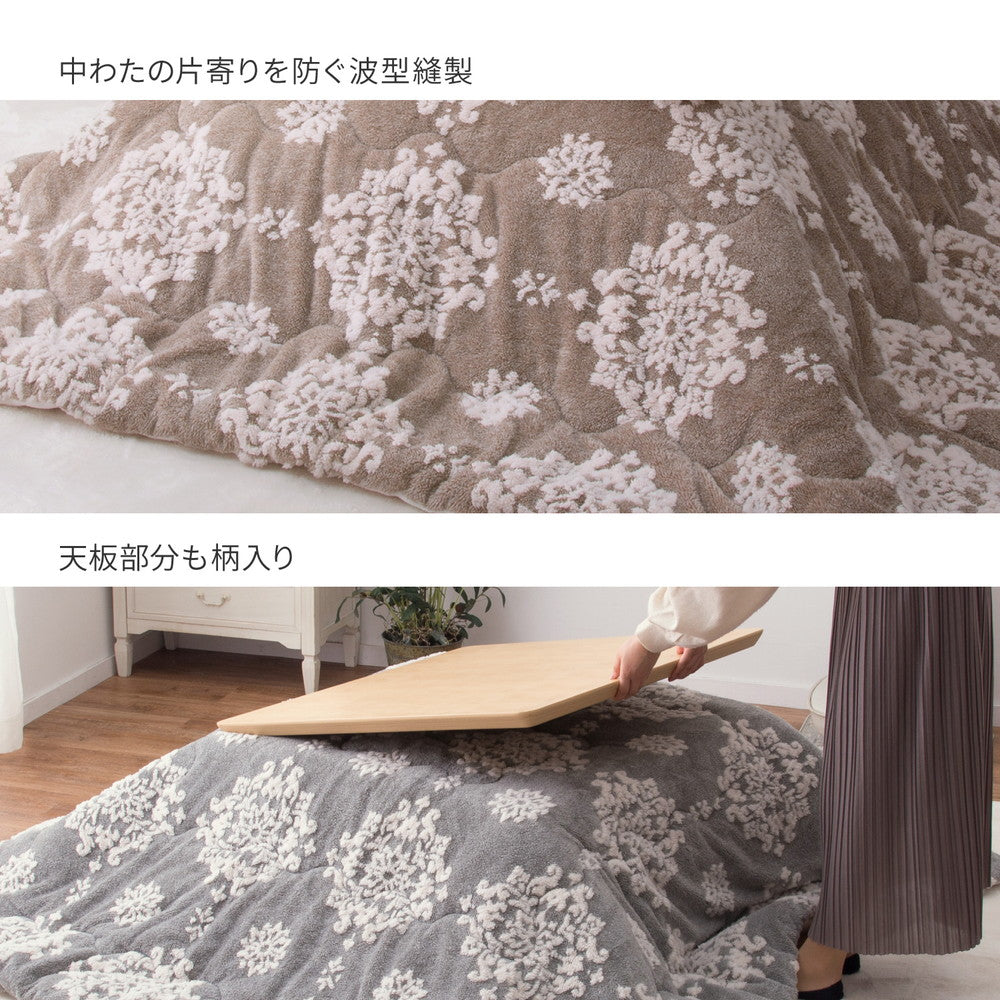 こたつ フランネルジャガードのこたつ薄掛け布団 シュシュ 190×190cm こたつテーブル コタツ