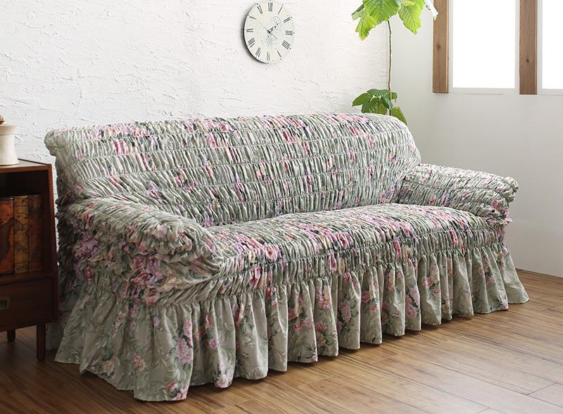 ソファー イタリア製 花柄シャーリングソファカバー Rosessa ロゼッサ 1P 伸縮