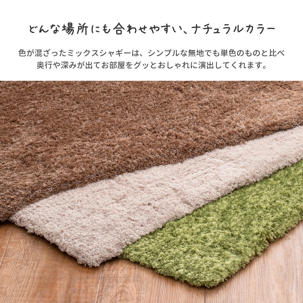 ラグマット 玄関マット リオ 45×75cm カーペット ラグ 絨毯 滑り止め ベージュ グリーン