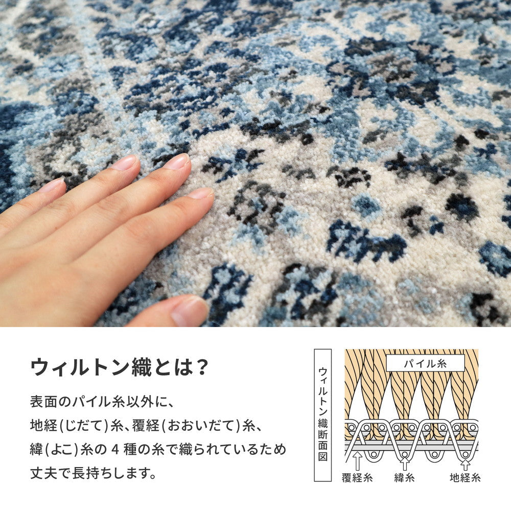ラグマット トルコ製 ウィルトン織の玄関マット RAKKAS 50×80cm カーペット ラグ 絨毯