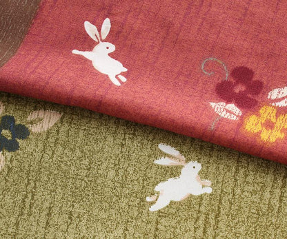 ラグ こたつ ふっくら綿入り うさぎ和柄こたつ布団 つきひ 掛布団&敷布団2点セット 正方形 コタツ