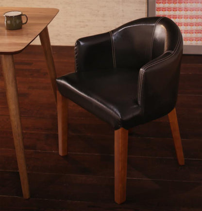ダイニングセット ラウンドチェア×レザー カフェスタイルダイニング Patrie パトリ W75