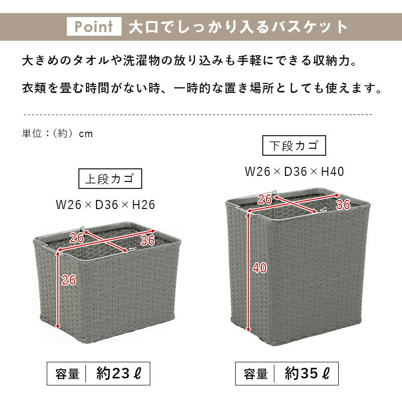 ラック ランドリーラック-RAN 4個タイプ 60×40×97cm リビング収納 キャスター付き