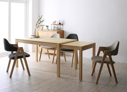 ダイニングセット 北欧モダンデザインスライド伸縮テーブルダイニング Troyes トロア 4点セット