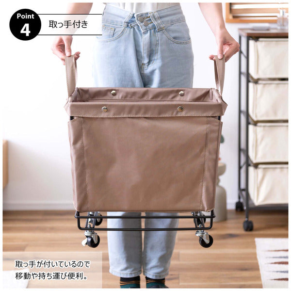 ストレージ バスケットワゴン 幅33×奥行43×高さ42cm リビング収納 キャスター付き ワゴン