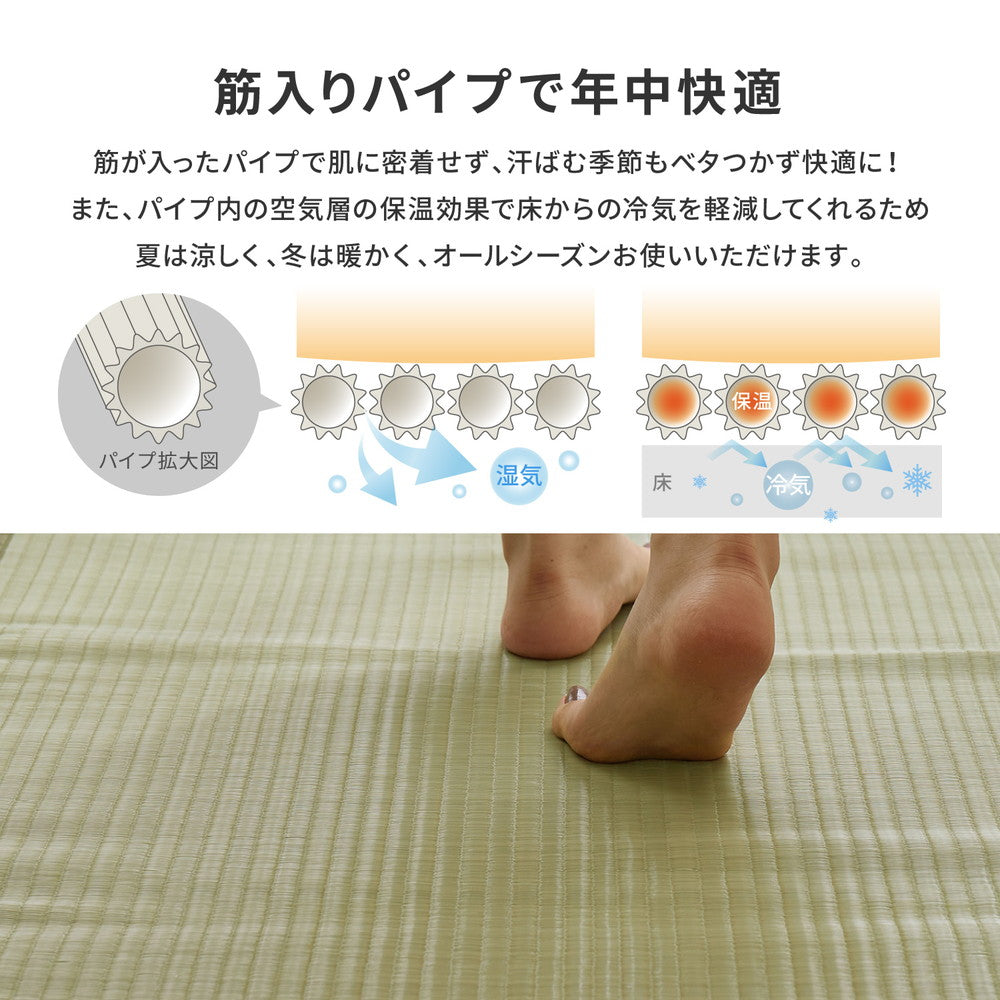ラグ カーペット 江戸間 洗えるい草カーペット 四条 しじょう 2畳 174×174 ラグマット