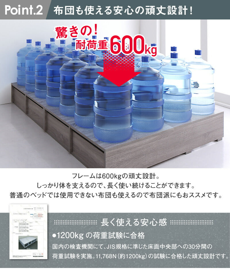 マットレス シングル ベッド チェストベッド 大容量収納ベッド センペール2 ハイタイプ 敷布団
